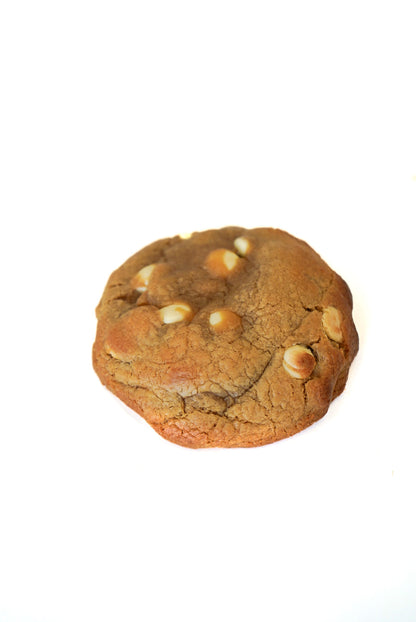 White Chocolate Individual Cookie, close-up showing white chocolate chunks